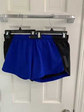 Lucy Royal Blue and Black Running Shorts